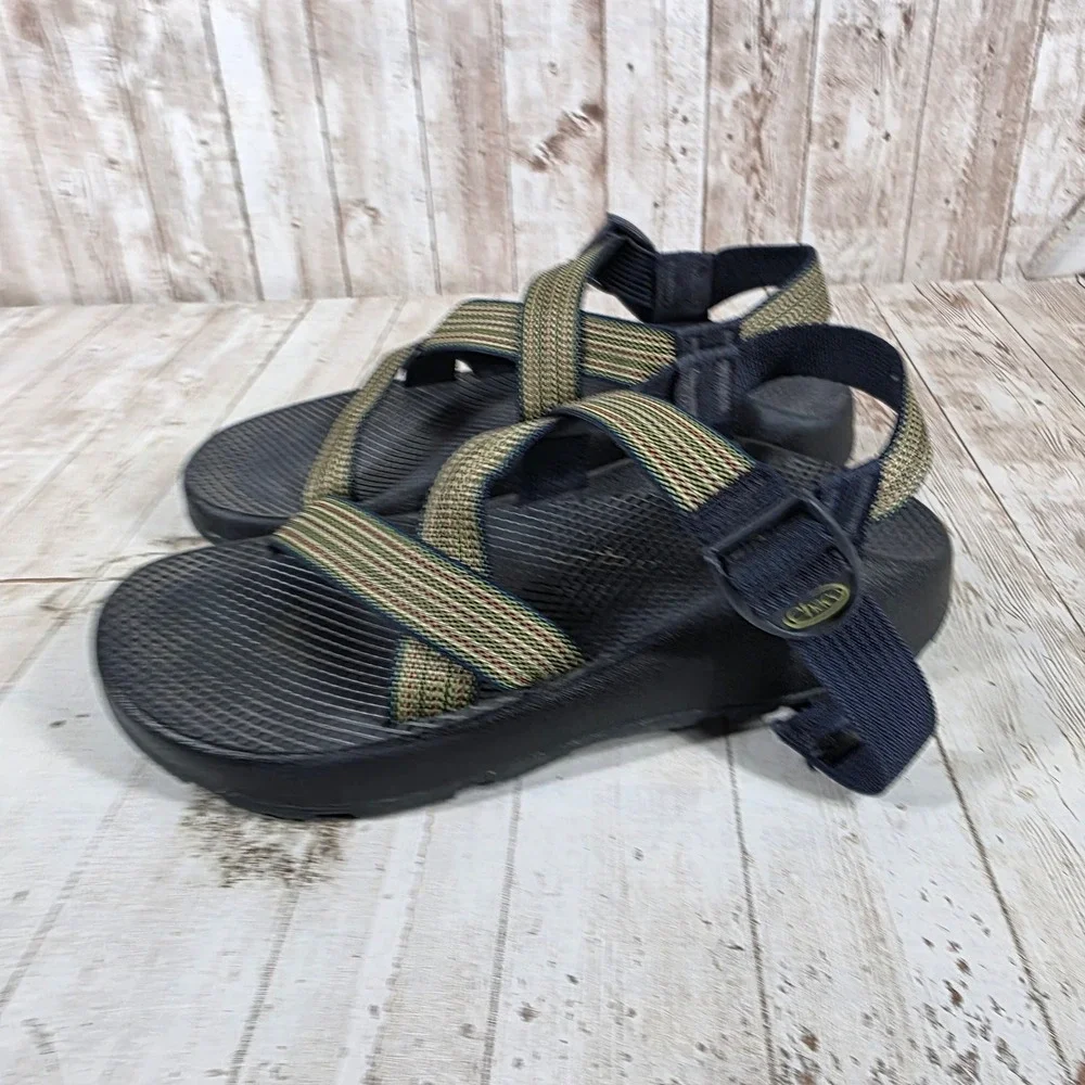Chaco Z1 Classic Mens Size 8 Sport Sandals Black Striped Adjustable Straps